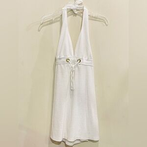 Thre 3 White Terrycloth Halter Dress